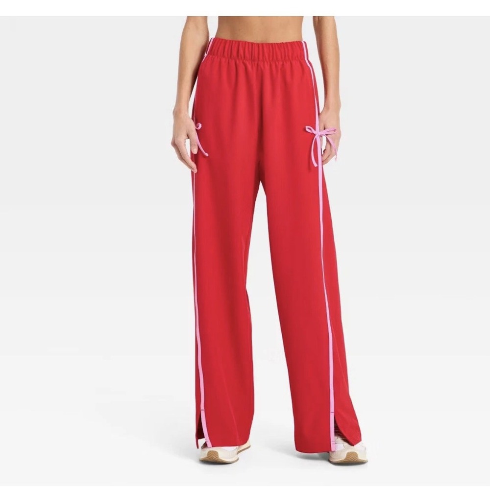 Women's Woven High-Rise Bow Track Pants - All In Motion